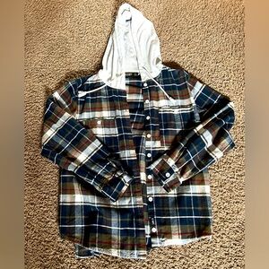 Plaid Hooded Women's Top